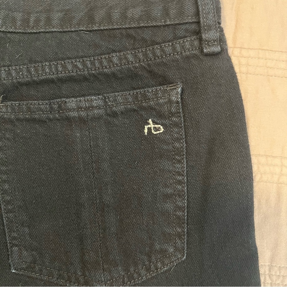 rag & bone black denim shorts with zipper details - Picture 3 of 5